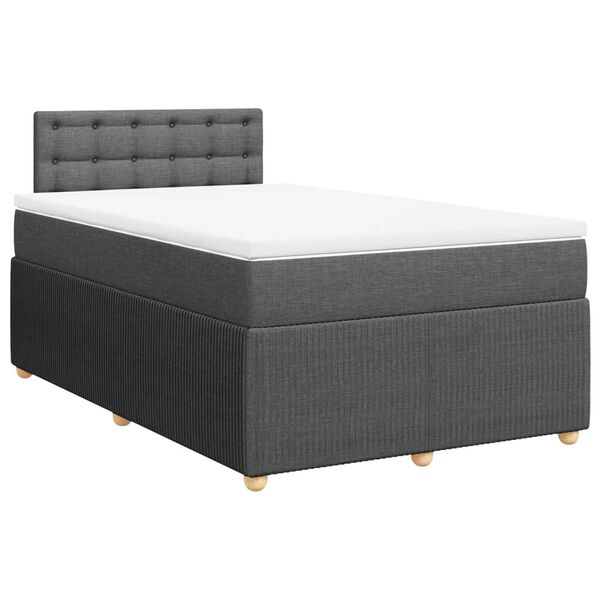 vidaXL Boxspring posteľ s matracom, tmavosiv&aacute; 120x190 cm, l&aacute;tka