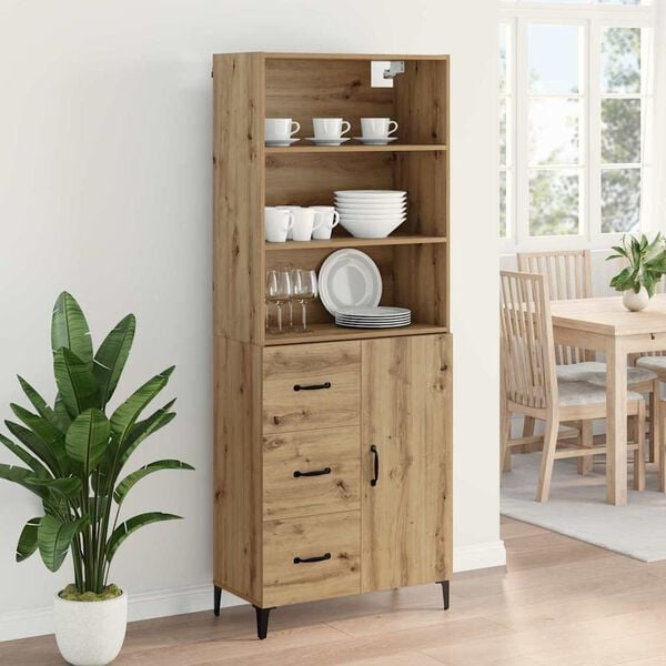 vidaXL Highboard Remeseln&yacute; dub 69,5 x 34 x 180 cm Kompozitn&eacute; drevo