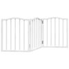 vidaXL Br&aacute;na pre psa skladacia 3 panely biela 150 cm topoľov&eacute; drevo