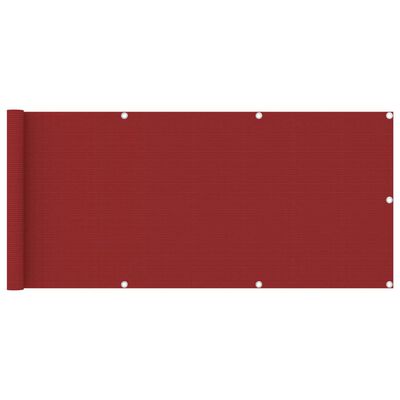 vidaXL Balkónová markíza, červená 75x400 cm, HDPE