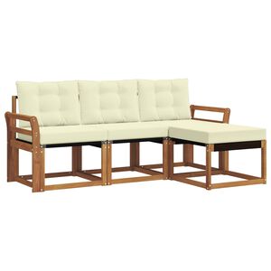 vidaXL Z&aacute;hradn&aacute; s&uacute;prava gaučov s vank&uacute;&scaron;om 4 pcs Pr&iacute;rodn&aacute; a kr&eacute;mov&aacute;