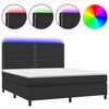 vidaXL Boxspring posteľ s matracom a LED čierna 180x200 cm umel&aacute; koža
