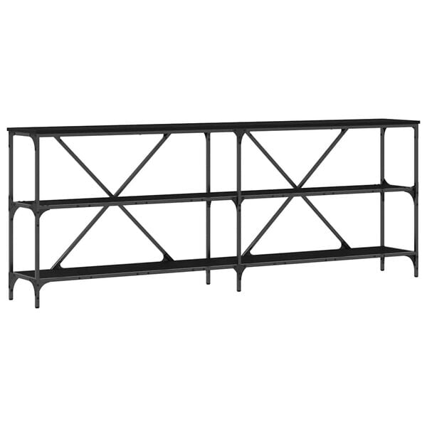 vidaXL Konzolov&yacute; st&ocirc;l Čierny dub 200 x 30 x 75 cm Kompozitn&eacute; drevo