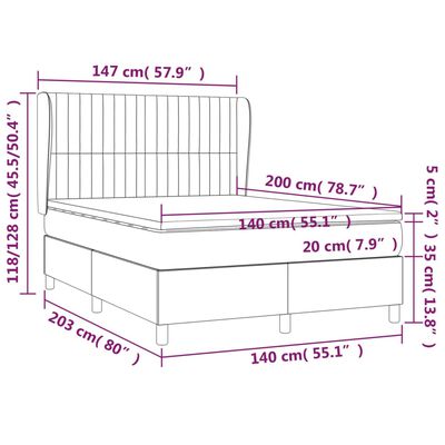 vidaXL Boxspring posteľ s matracom zelená 140x200 cm látka