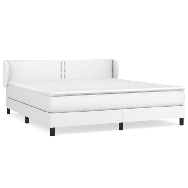 vidaXL Boxspring posteľ s matracom biela 160x200 cm umel&aacute; koža