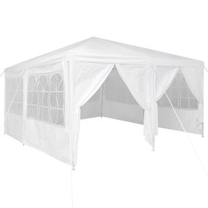 vidaXL P&aacute;rty stan Biela 400 x 400 x 266 cm Polyetyl&eacute;n