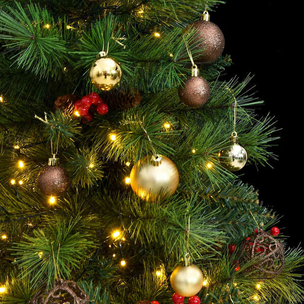 vidaXL Umel&yacute; v&yacute;klopn&yacute; vianočn&yacute; stromček 150 LED a sada g&uacute;ľ 150 cm