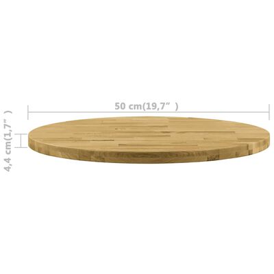 vidaXL Stolová doska dubové drevo okrúhla 44 mm 500 mm