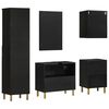 vidaXL 5-dielna sada k&uacute;peľňov&eacute;ho n&aacute;bytku čierna kompozitn&eacute; drevo