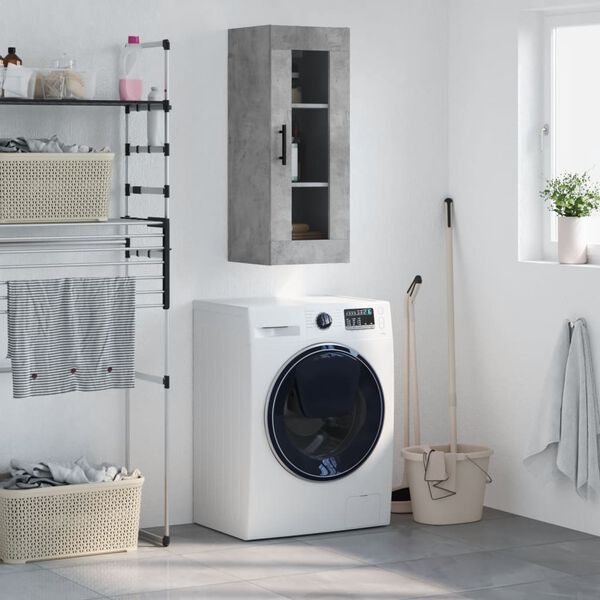 vidaXL N&aacute;stenn&aacute; skrinka bet&oacute;nov&aacute; siv&aacute; 34,5x34x90 cm