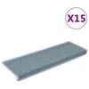 vidaXL Schodov&eacute; rohože 15 ks 65x21x4 cm morsko modr&eacute; s obdĺžnikov&yacute;m okrajom