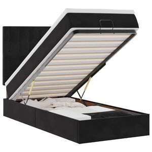 vidaXL Osmansk&yacute; r&aacute;m postele s matracmi čierna 90x190 cm zamat