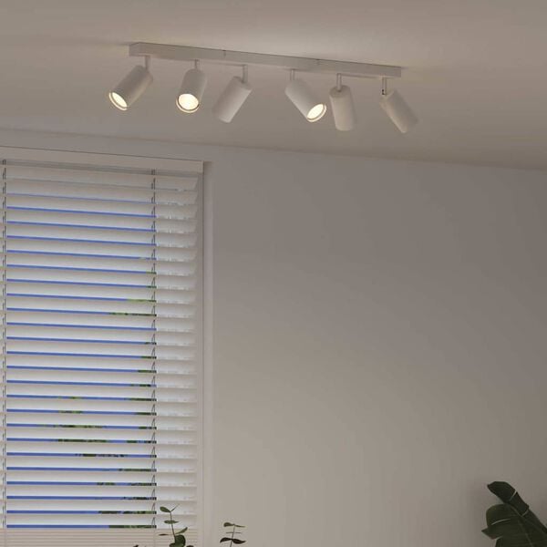 vidaXL Stropn&eacute; bodov&eacute; svetlo so bodmi Biela 73 x 6 x 16 cm Kov