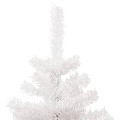 vidaXL Špirálový osvetlený vianočný stromček+stojan, biely 150 cm, PVC