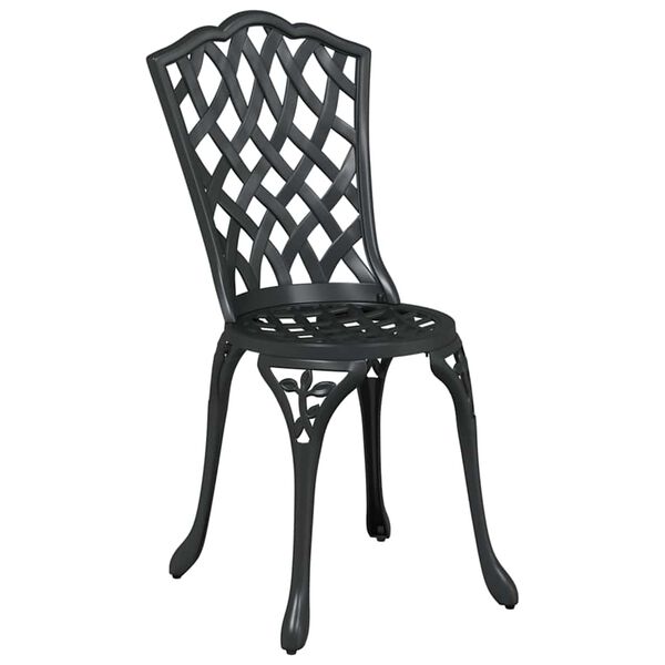vidaXL Záhradný bistro set 3 pcs Čierna Hliník