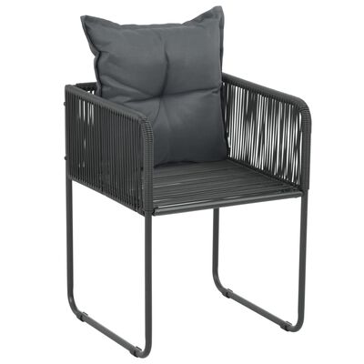 vidaXL Vonkajšie stoličky 4 ks s vankúšmi polyratan čierne