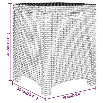 vidaXL Záhradný úložný box 39x39x46 cm, PP ratan, biely