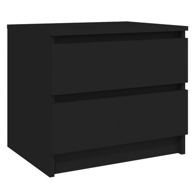 vidaXL Nočný stolík čierny 50x39x43,5 cm drevotrieska