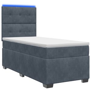 vidaXL Posteľ boxspring s matracom Tmavosiv&aacute; 90 x 190 cm Zamat