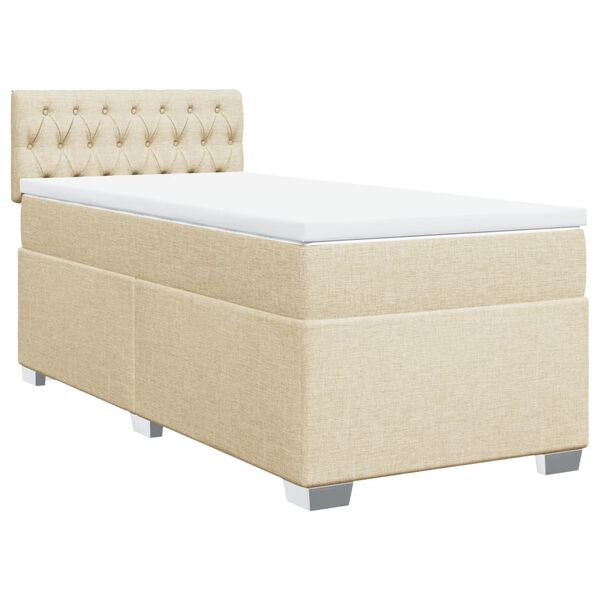 vidaXL Boxspring posteľ s matracom krémová 100x200 cm látka