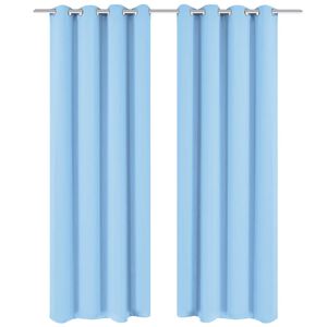 vidaXL Zatemňovac&iacute; z&aacute;ves s kovov&yacute;mi očkami, 2 ks, 135x175 cm, tyrkysov&yacute;