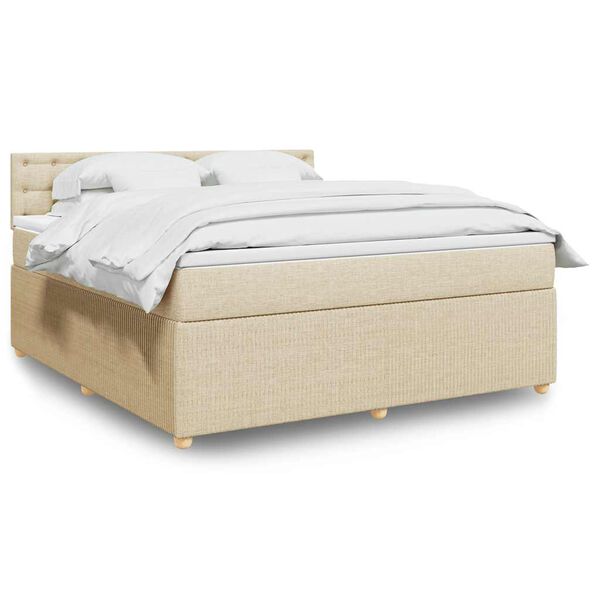 vidaXL Posteľn&yacute; r&aacute;m boxspring s matracom kr&eacute;mov&yacute; 180x200 cm l&aacute;tka