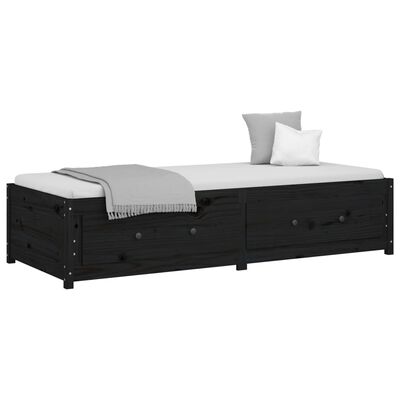 vidaXL Denná posteľ čierna 80x200 cm borovicový masív