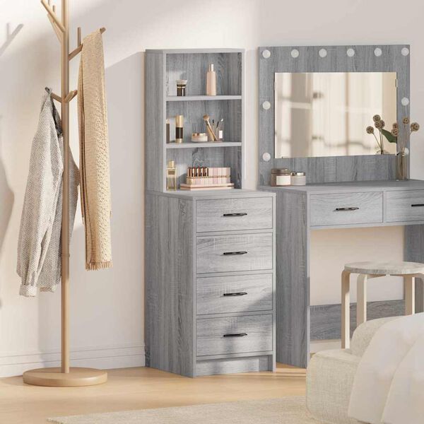 vidaXL Highboard Siv&yacute; dub sonoma 40 x 41 x 135 cm Kompozitn&eacute; drevo