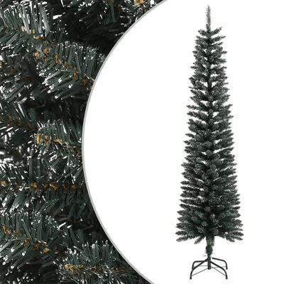 vidaXL Umelý úzky vianočný stromček so stojanom, zelený 210 cm, PVC
