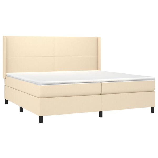 vidaXL Boxspring posteľ s matracom kr&eacute;mov&aacute; 200x200 cm l&aacute;tka