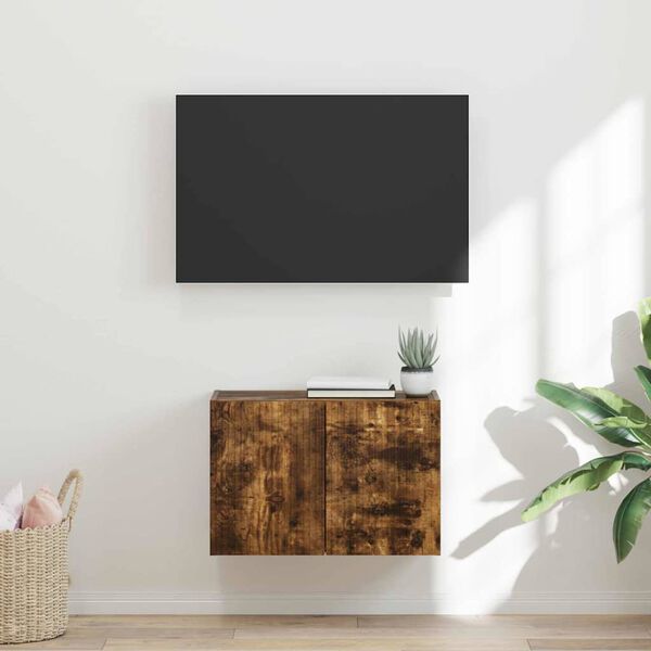 vidaXL TV n&aacute;stenn&aacute; skriňa N&aacute;stenn&yacute; Dymov&aacute; dub 59,5 x 31 x 40 cm