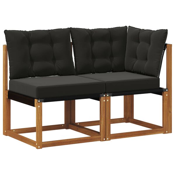 vidaXL Vonkaj&scaron;ia stredn&aacute; a rohov&aacute; pohovka s vank&uacute;&scaron;om 2 Kus Pr&iacute;rodn&aacute;