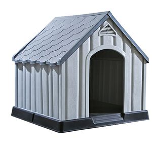 vidaXL Psia b&uacute;da siv&aacute; 92x87x91 cm plastov&aacute;
