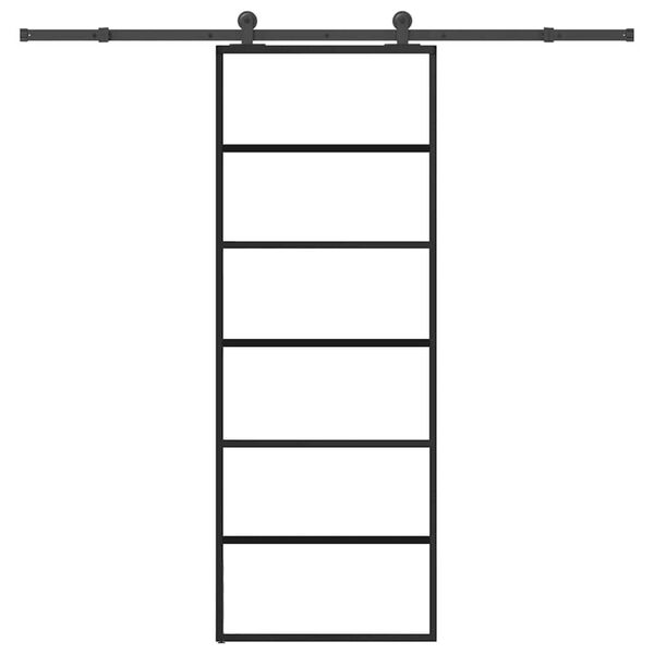 vidaXL Posuvn&eacute; dvere s kovan&iacute;m 76x205 cm ESG sklo a hlin&iacute;k