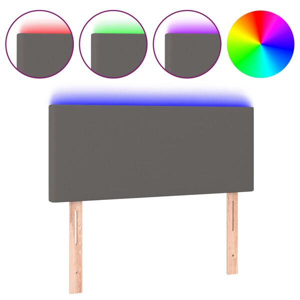 VidaXL Čelo postele sivé 90x5x78/88 cm umelá koža