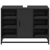 vidaXL Kúpeľňová umývadlová skrinka čierna 80x33x60 cm kompozit. drevo