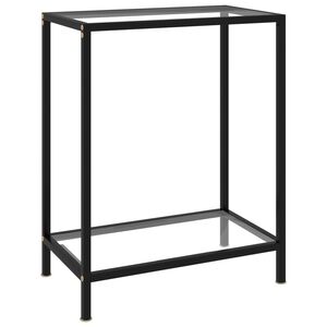 vidaXL Konzolov&yacute; stol&iacute;k, priehľadn&yacute; 60x35x75 cm, tvrden&eacute; sklo