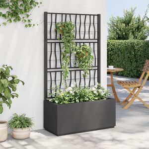 vidaXL Z&aacute;hradn&yacute; kvetin&aacute;č s mriežkou tmavosiv&yacute; 80x36x140 cm PP