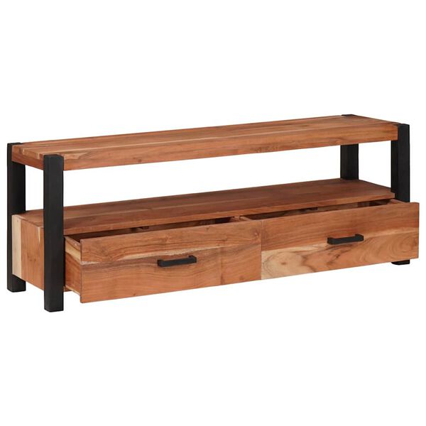 vidaXL TV skrinka so zásuvkou Hnedá 110 x 30 x 40 cm akáciový masív