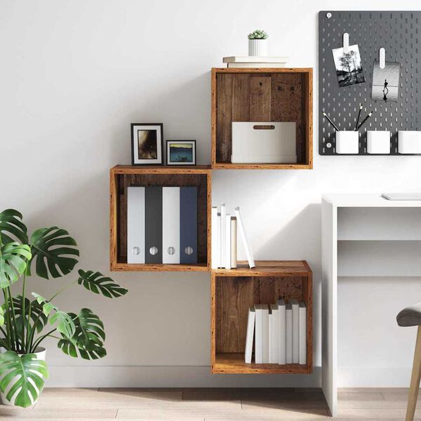 vidaXL Nástenná skrinka Staré drevo 37 x 37 x 37 cm Kompozitné drevo