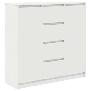 vidaXL Komoda so z&aacute;suvkami, biela 100,5x35x98,5 cm, kompozitn&eacute; drevo