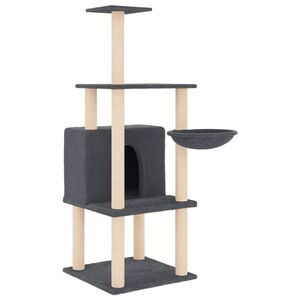 vidaXL &Scaron;krabadlo pre mačky so sisalov&yacute;mi stĺpikmi tmavosiv&eacute; 132 cm