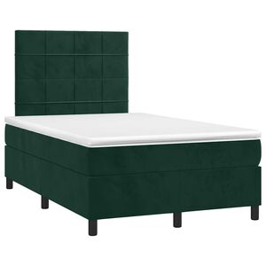 vidaXL Boxspring posteľ s matracom, tmavozelen&aacute; 120x190cm, zamat