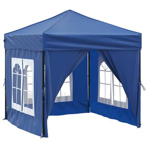 vidaXL Skladac&iacute; p&aacute;rty stan s bočnicami modr&yacute; 2x2 m