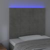 vidaXL Čelo postele s LED bledosiv&eacute; 80x5x118/128 cm zamat