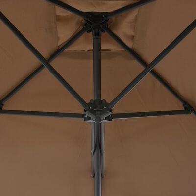vidaXL Vonkajší slnečník s oceľovou tyčou 300 cm hnedo-sivý