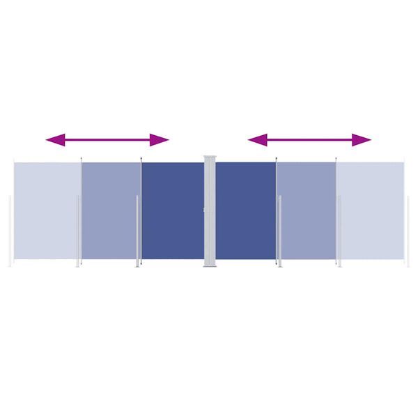 vidaXL Zaťahovacia bočn&aacute; mark&iacute;za modr&aacute; 180x600 cm