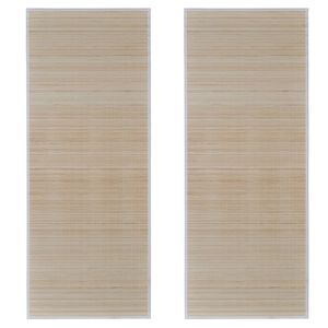 vidaXL Obdĺžnikov&eacute; pr&iacute;rodn&eacute; bambusov&eacute; podložky 2 ks 120x180 cm