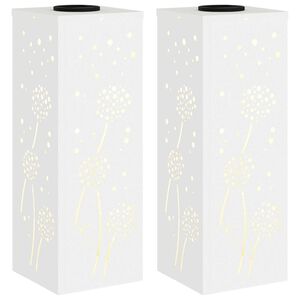 vidaXL Sol&aacute;rne LED svetlo na chodn&iacute;k 2 ks Tepl&aacute; biela 18 x 18 x 50 cm