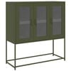 vidaXL Komoda olivovozelen&aacute; 100,5x39x107 cm oceľ valcovan&aacute; za studena